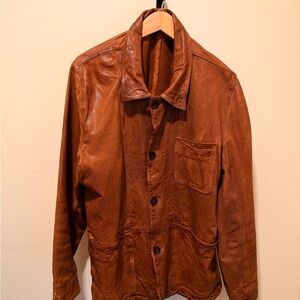 Billy Reid Lambskin Leather Chore Coat